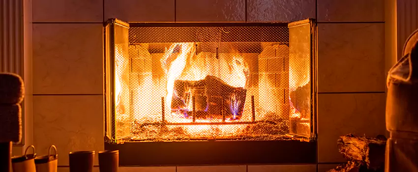 Mendota Hearth Landscape Fireplace Installation in Homeowners of Downtown, Texas